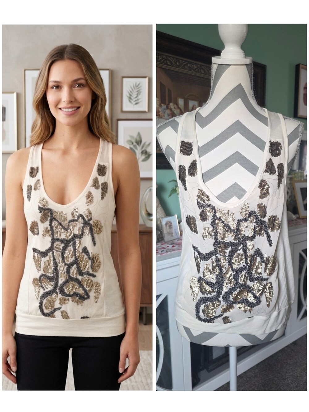 Young Fabulous & Broke Embellished Scoop Neck Tank Top